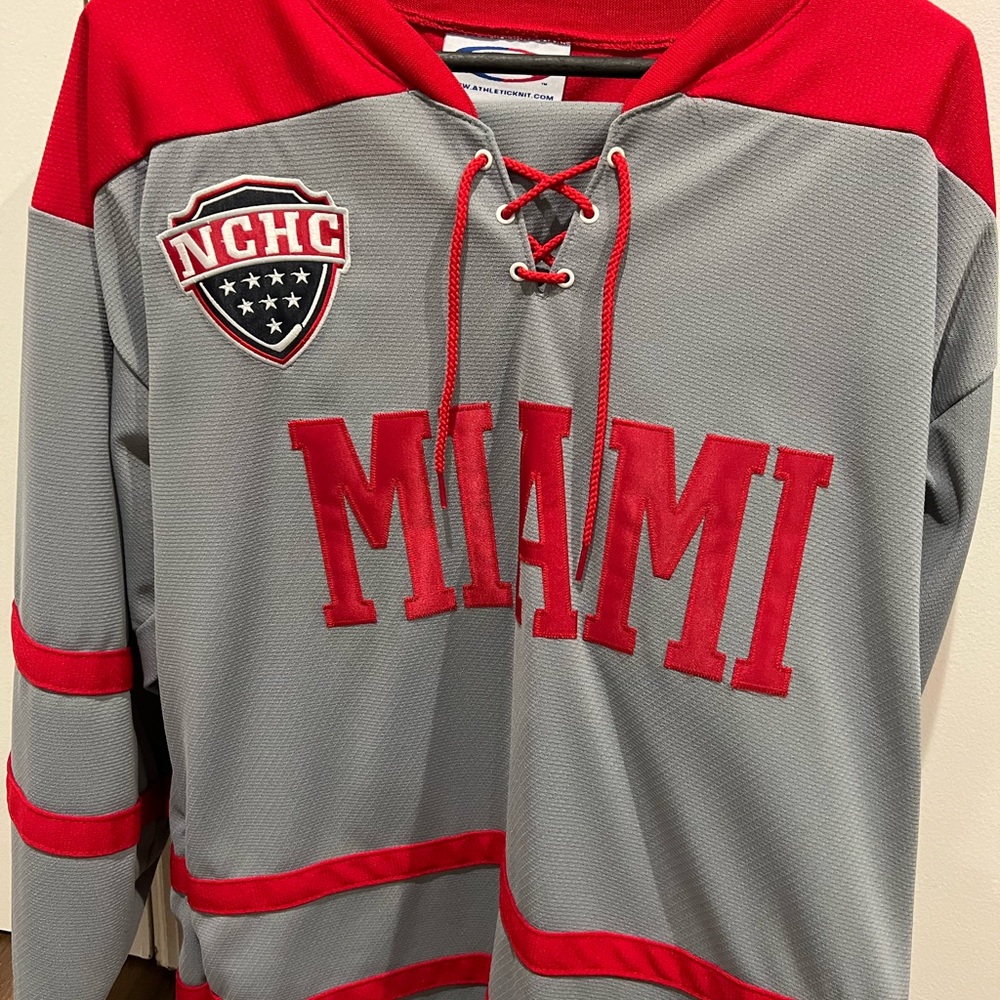 Miami Red and Gray Hockey Jersey